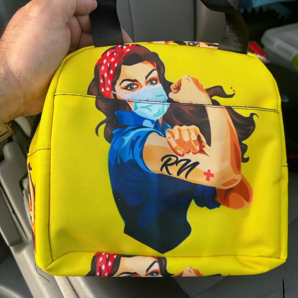 Yellow Women's Bag with Empowering Graphic